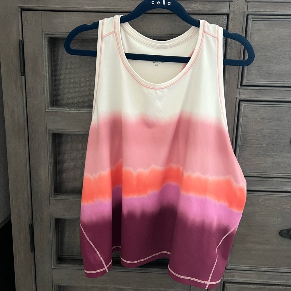 Athleta Women's Pink and Orange Ombre Tank Top or gym workout